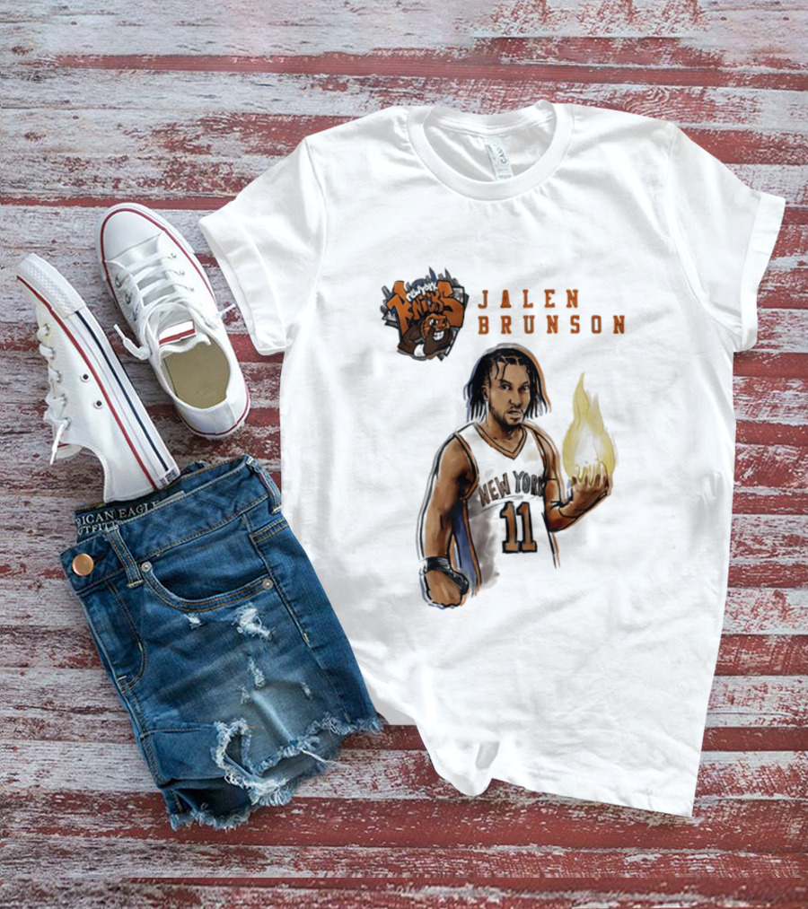 New York Knicks Jalen Brunson Flame 11 T-Shirt