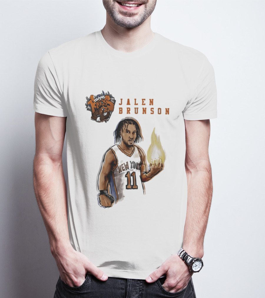 New York Knicks Jalen Brunson Flame 11 T-Shirt