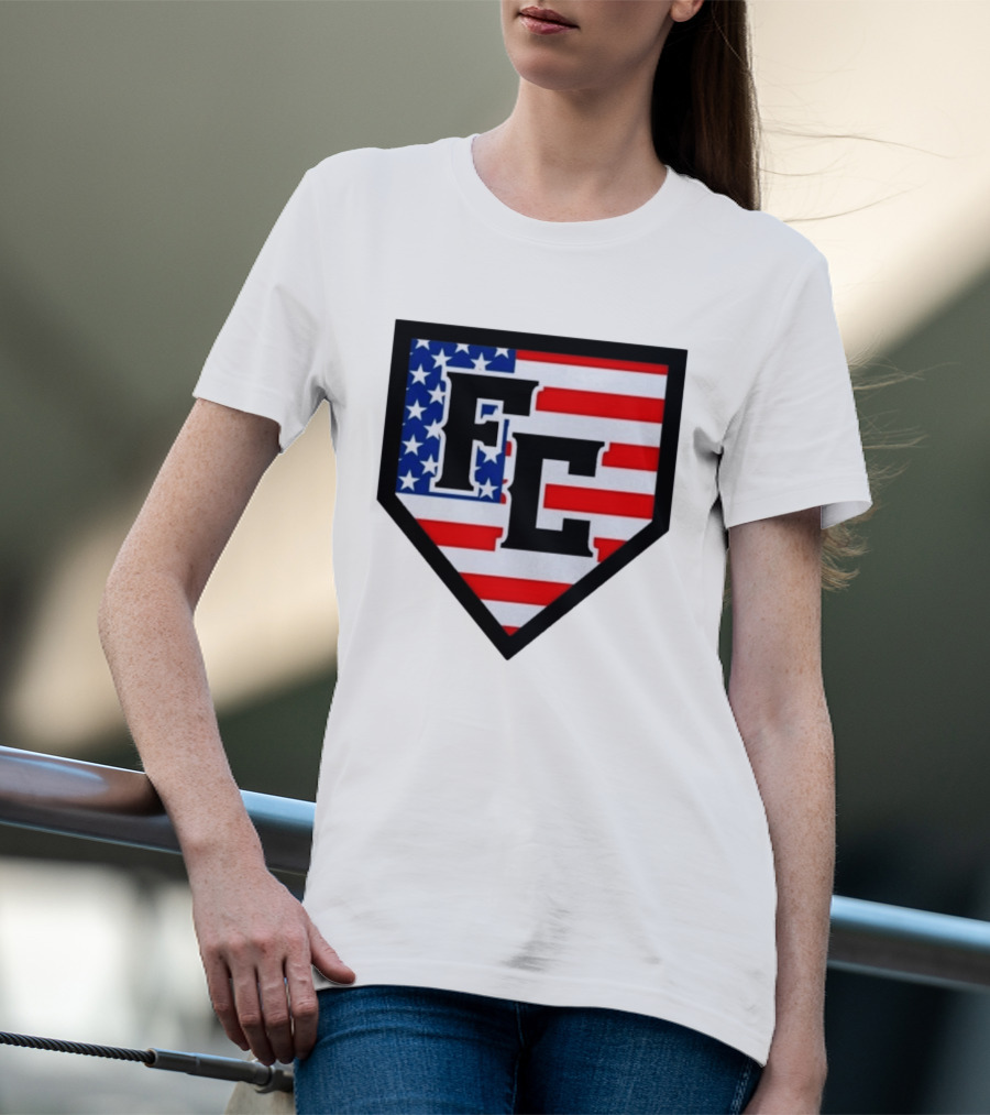 FC Patriotic Home Plate USA Flag White Regular 5000 T-Shirt