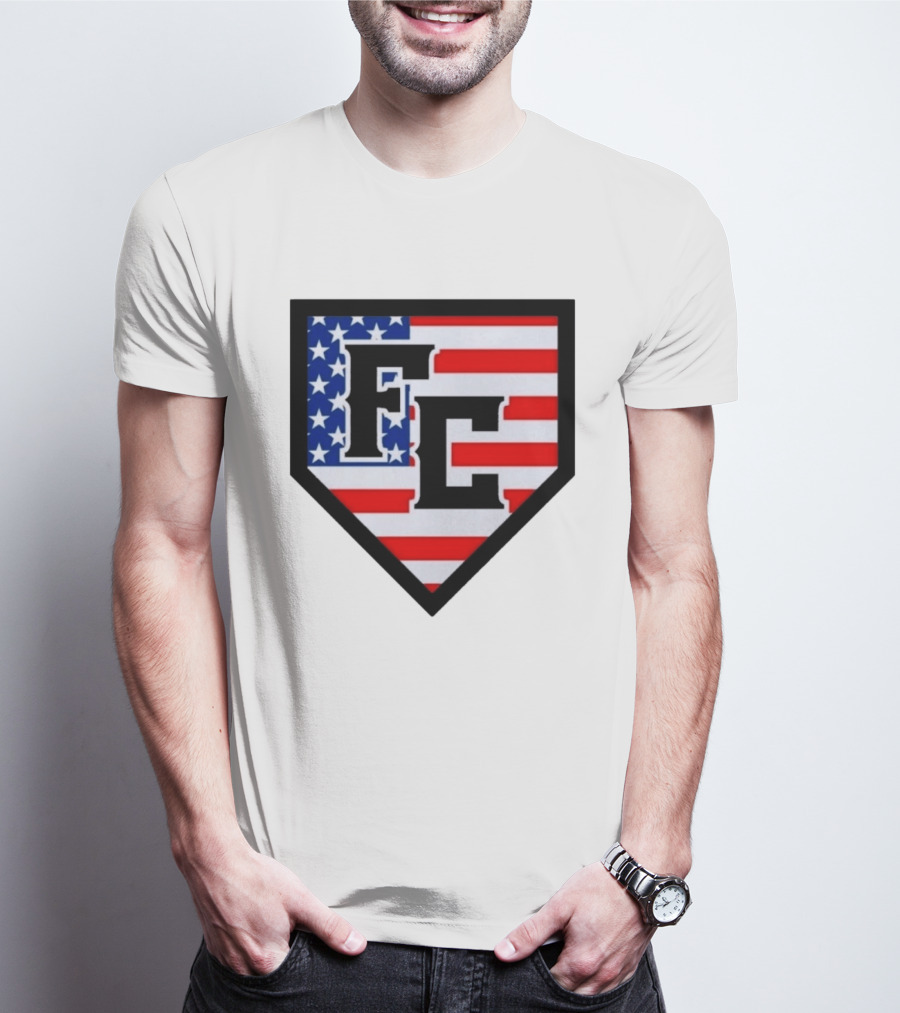 FC Patriotic Home Plate USA Flag White Regular 5000 T-Shirt