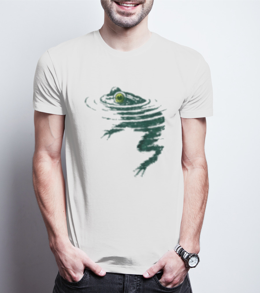 Frog Swimming Ripples In Water T-Shirt