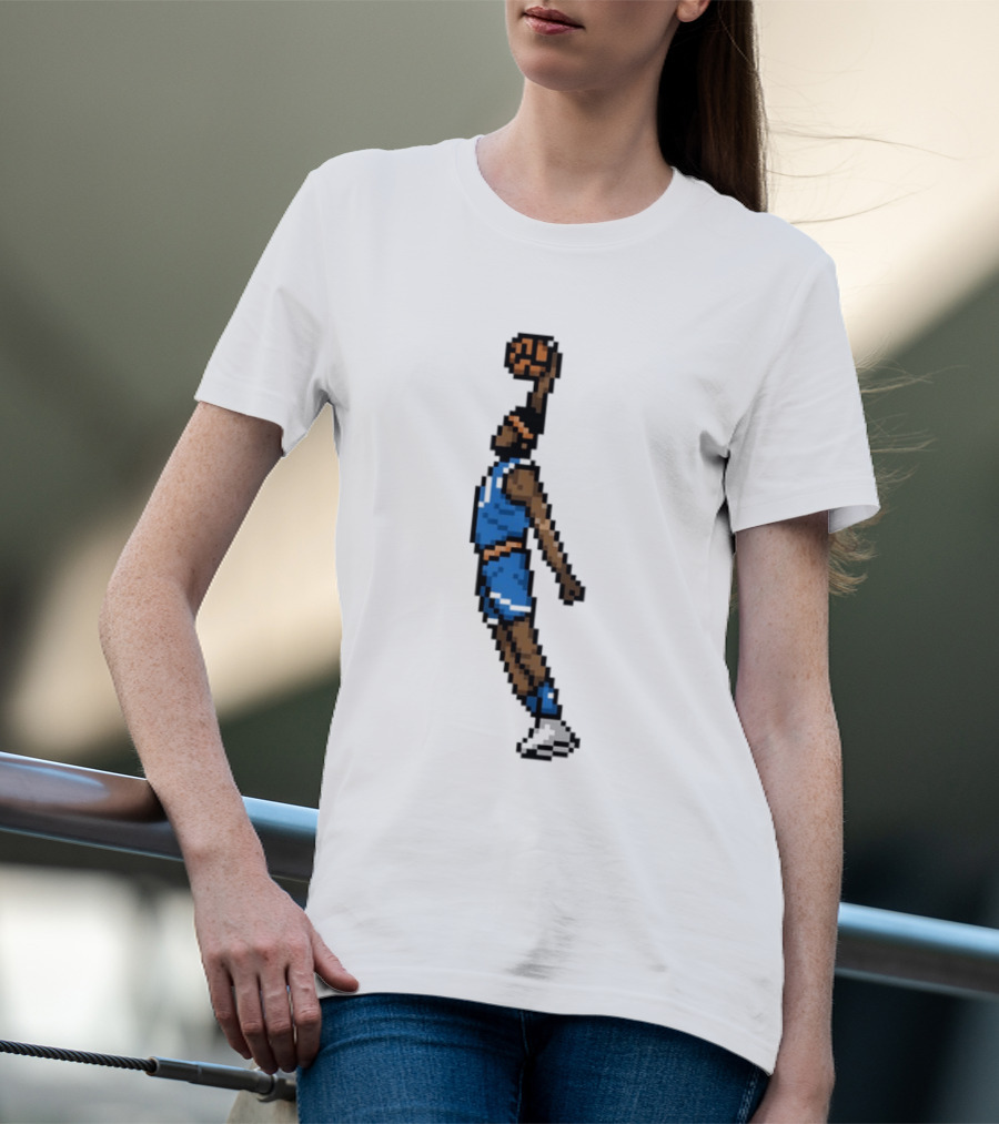 Mitchell Robinson Return Of The Mitch New York Knicks 8 Bit Retro Basketball Dunk T-Shirt