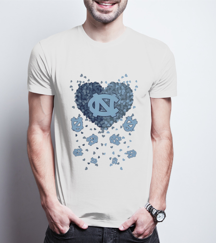 North Carolina Tar Heels Football Heart 2026 T-Shirt