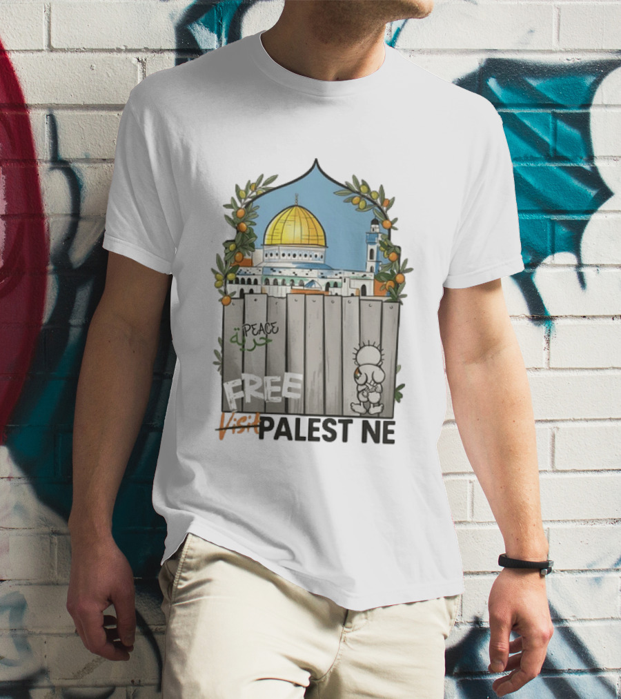Nakba 78 Free Jerusalem Palestine Peace Symbol Olive Tree Dome T-Shirt