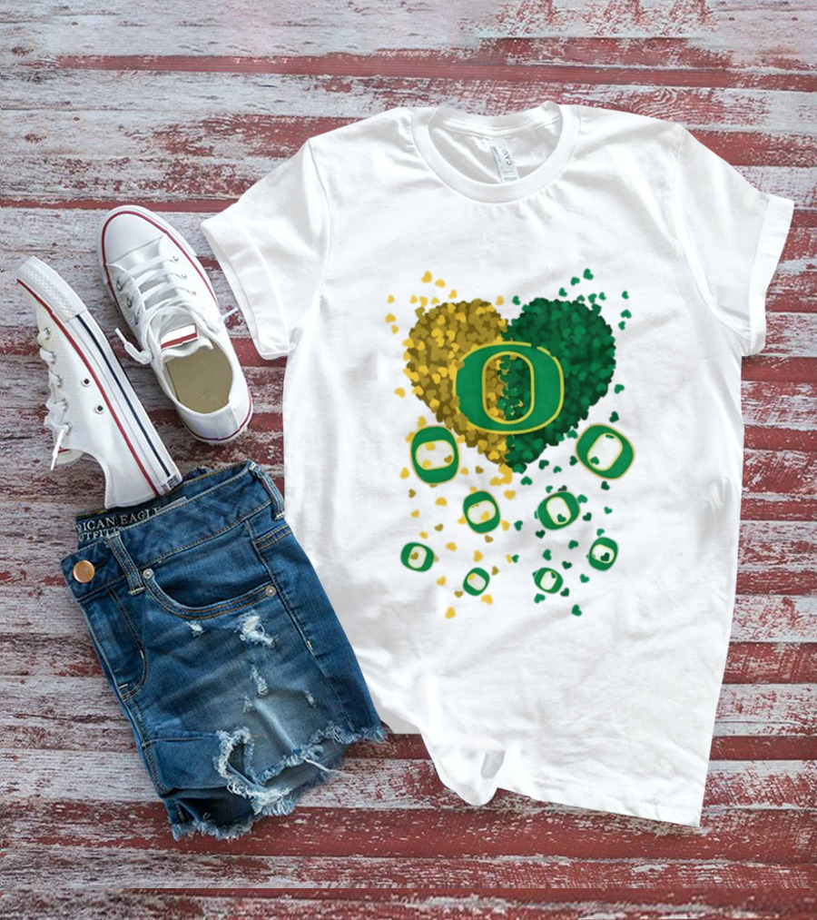 Oregon Ducks Football Heart 2026 T-Shirt