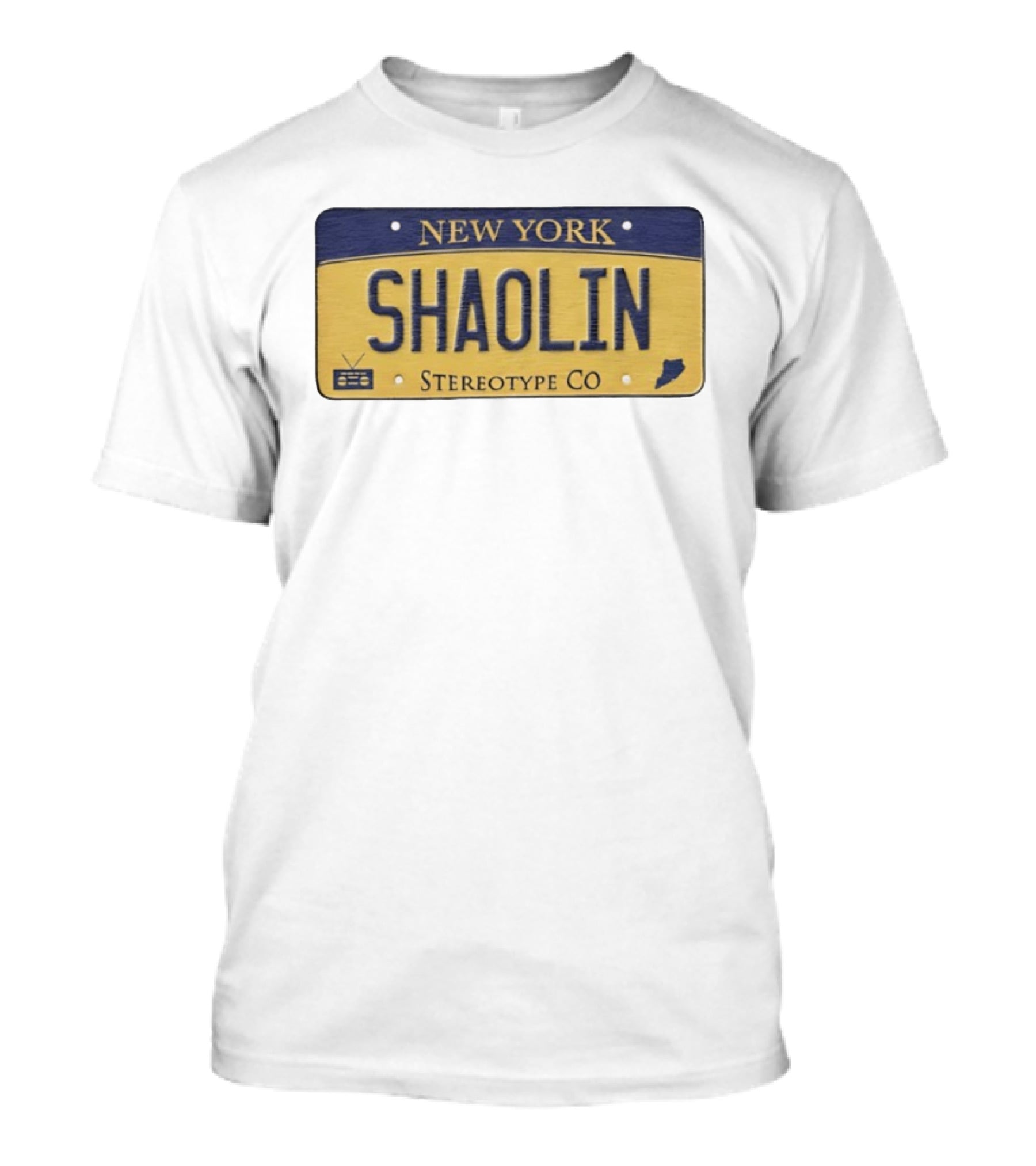 New York Shaolin Stereotype Co Staten Island License Plate T-Shirt