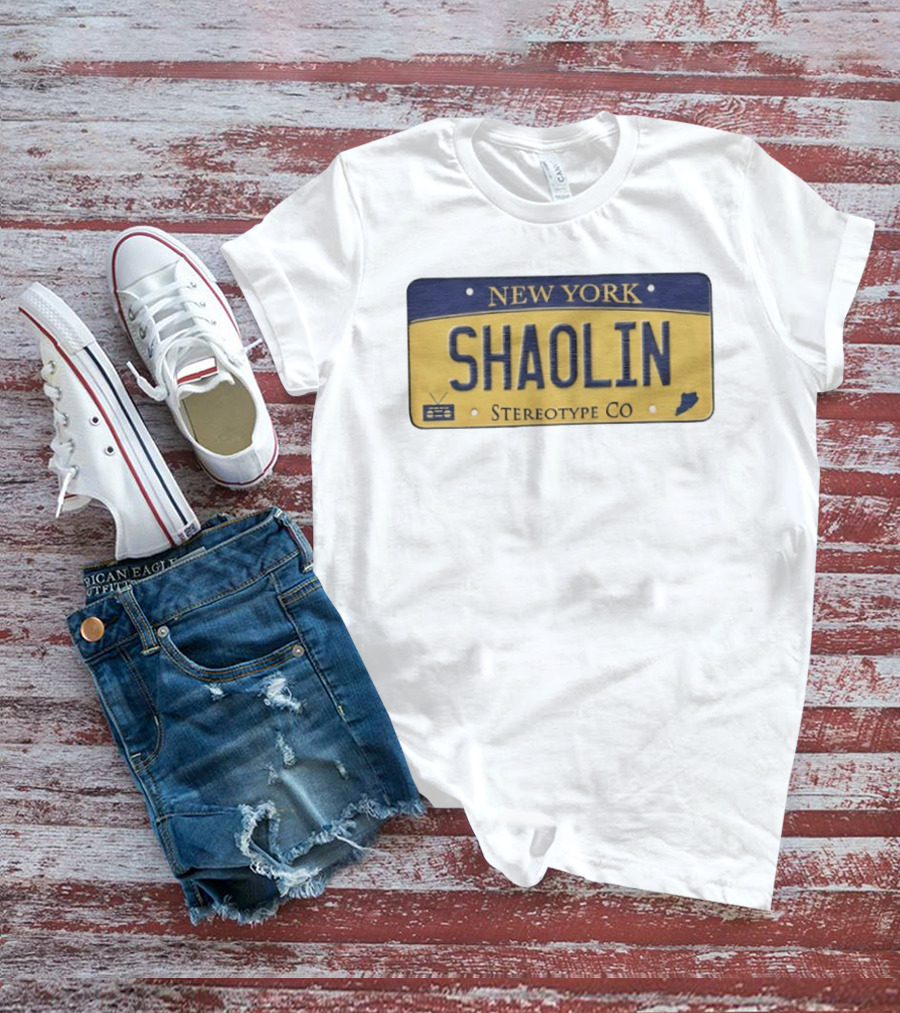New York Shaolin Stereotype Co Staten Island License Plate T-Shirt