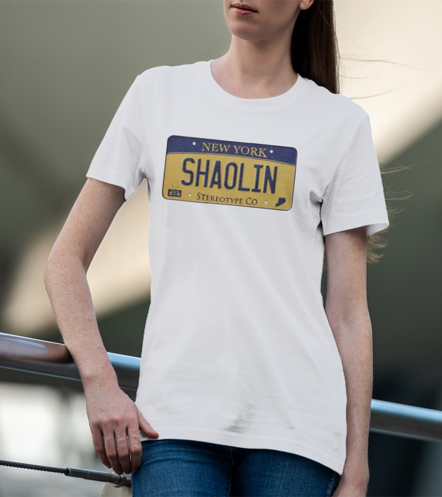 New York Shaolin Stereotype Co Staten Island License Plate T-Shirt