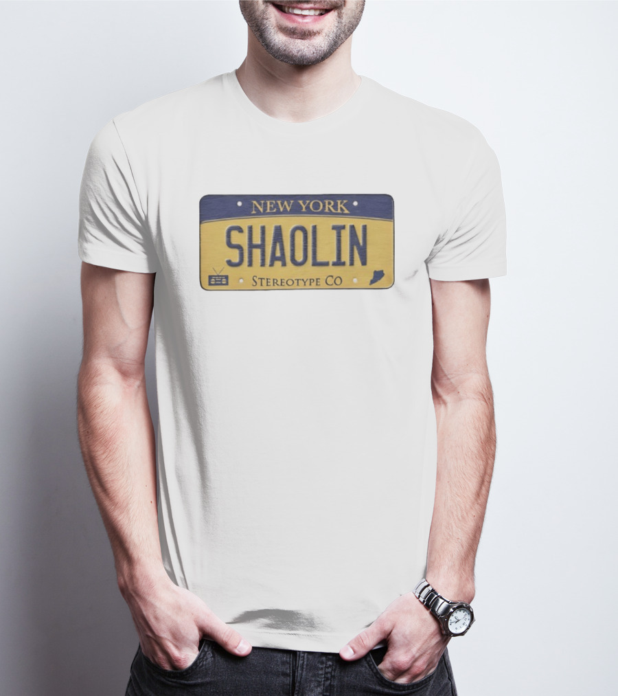 New York Shaolin Stereotype Co Staten Island License Plate T-Shirt