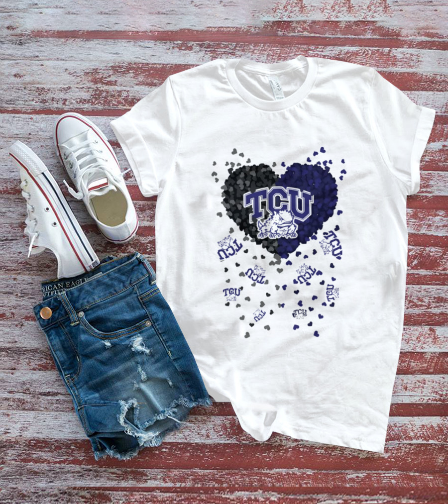 TCU Horned Frogs Heart Football 2026 T-Shirt