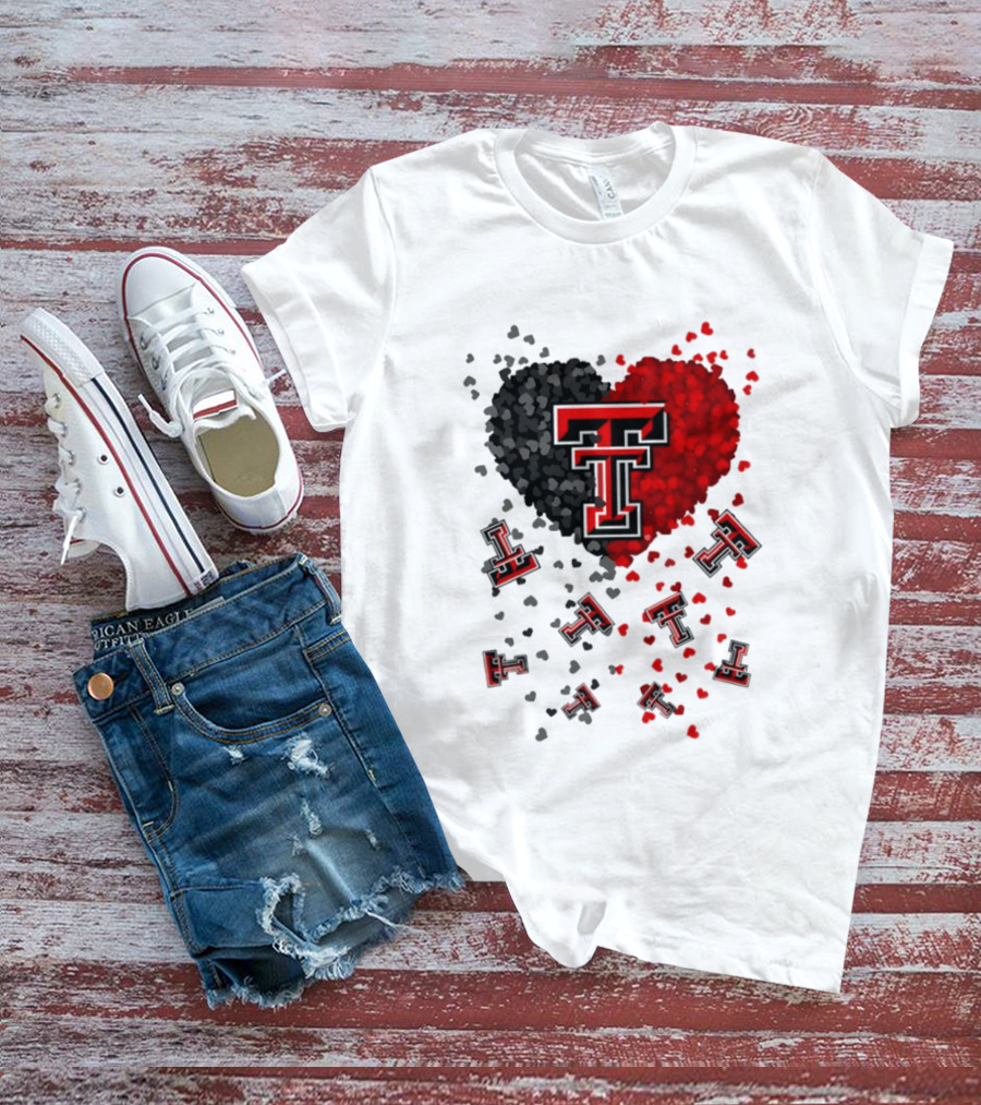 Texas Tech Red Raiders Heart 2026 Football Fan Gear T-Shirt