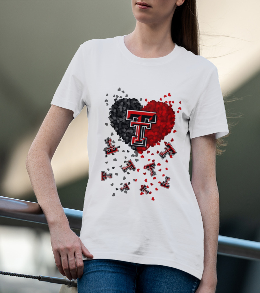 Texas Tech Red Raiders Heart 2026 Football Fan Gear T-Shirt