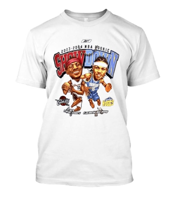 2003 2004 NBA Rookie Showdown LeBron James Carmelo Anthony Cavaliers Nuggets T-Shirt