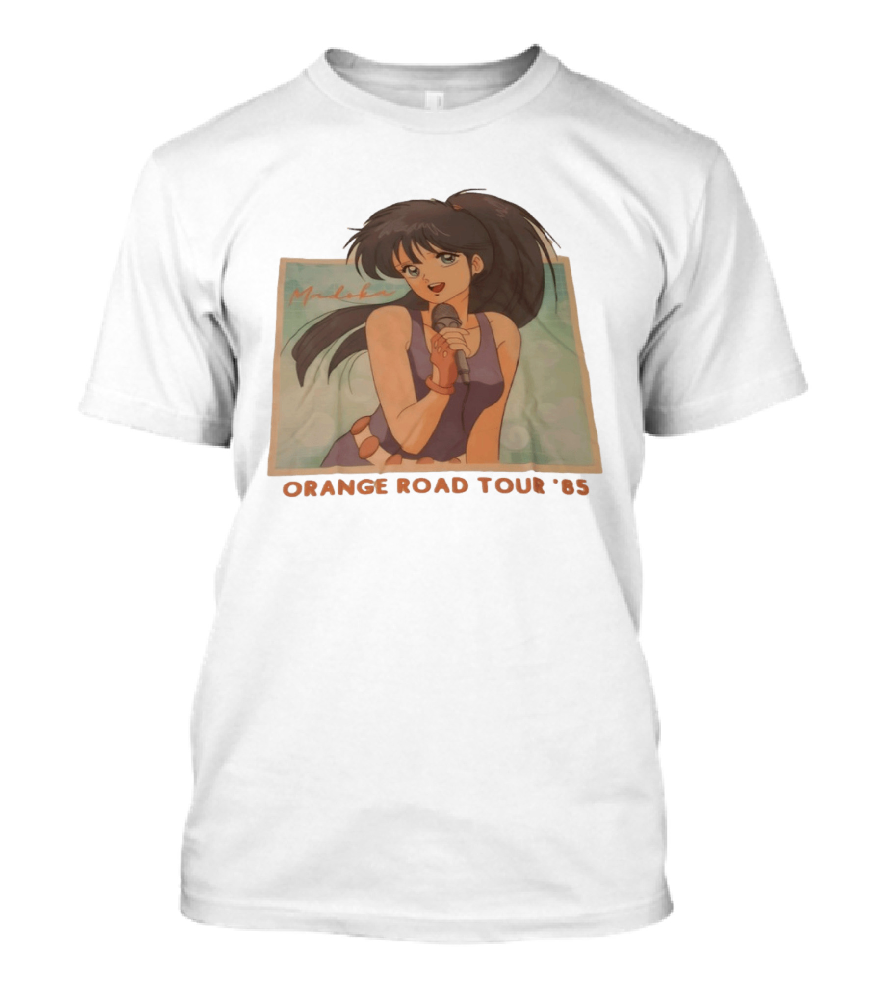 Madoka Ayukawa Orange Road Tour 1985 Anime Character Singing Mic T-Shirt