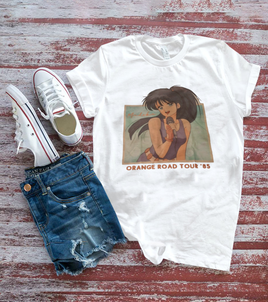 Madoka Ayukawa Orange Road Tour 1985 Anime Character Singing Mic T-Shirt