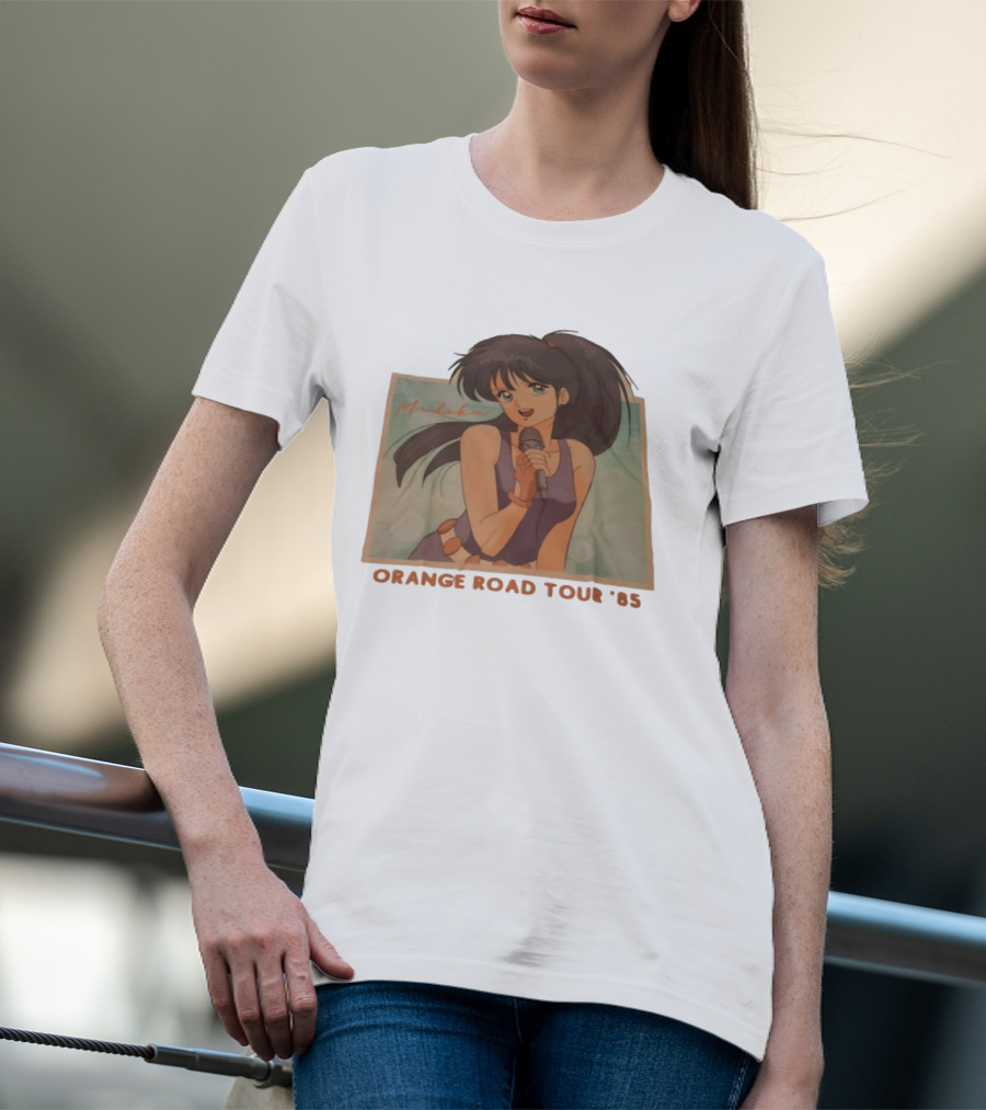 Madoka Ayukawa Orange Road Tour 1985 Anime Character Singing Mic T-Shirt