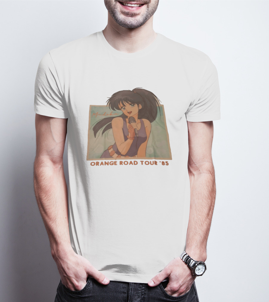 Madoka Ayukawa Orange Road Tour 1985 Anime Character Singing Mic T-Shirt