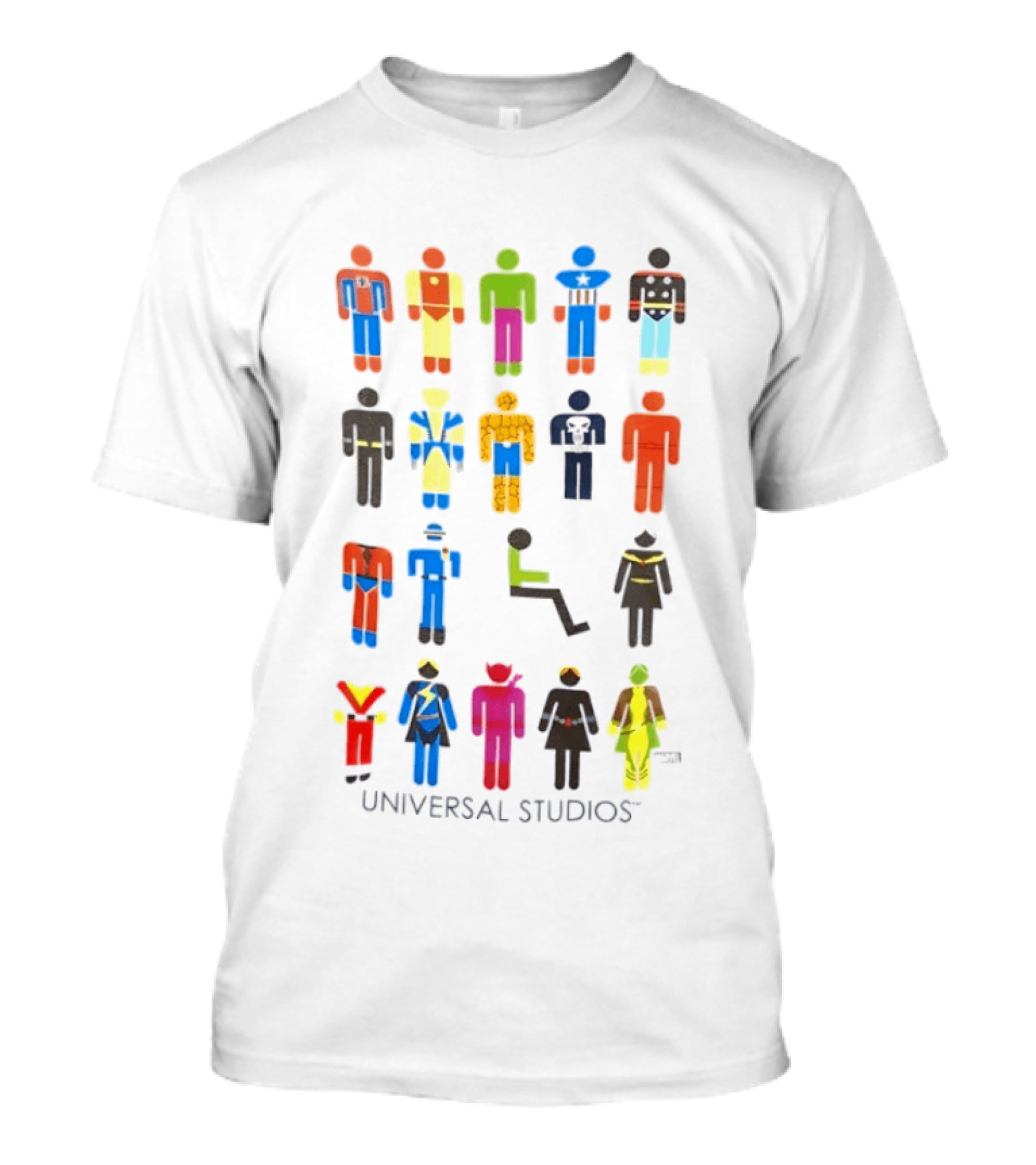 UNIVERSAL STUDIOS Marvel Super Heroes Iconic Characters T-Shirt