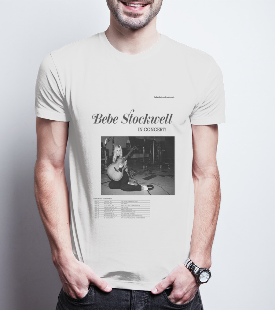 Bebe Stockwell In Concert Tour 2026 Dates Featuring Sam Barber T-Shirt