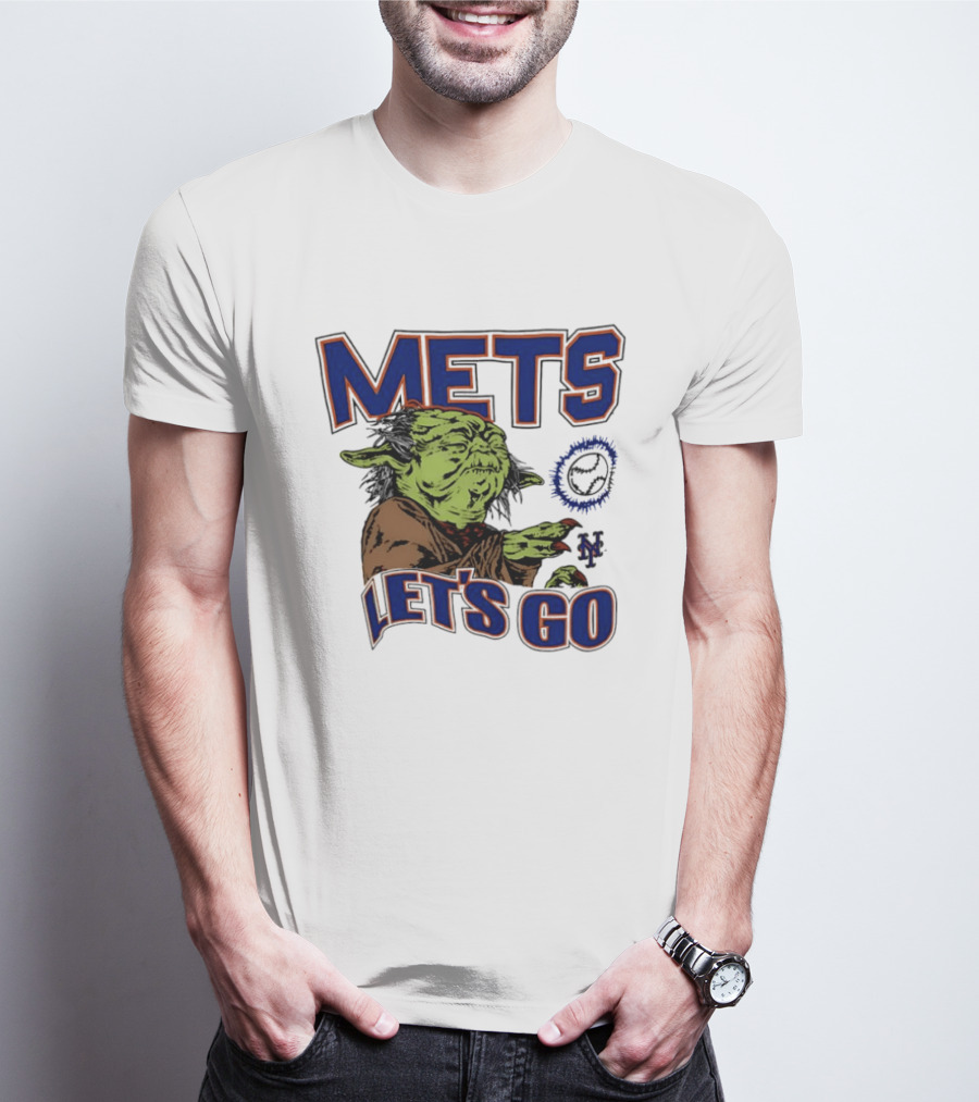 New York Mets Yoda Collaboration Let's Go Star Wars MLB T-Shirt