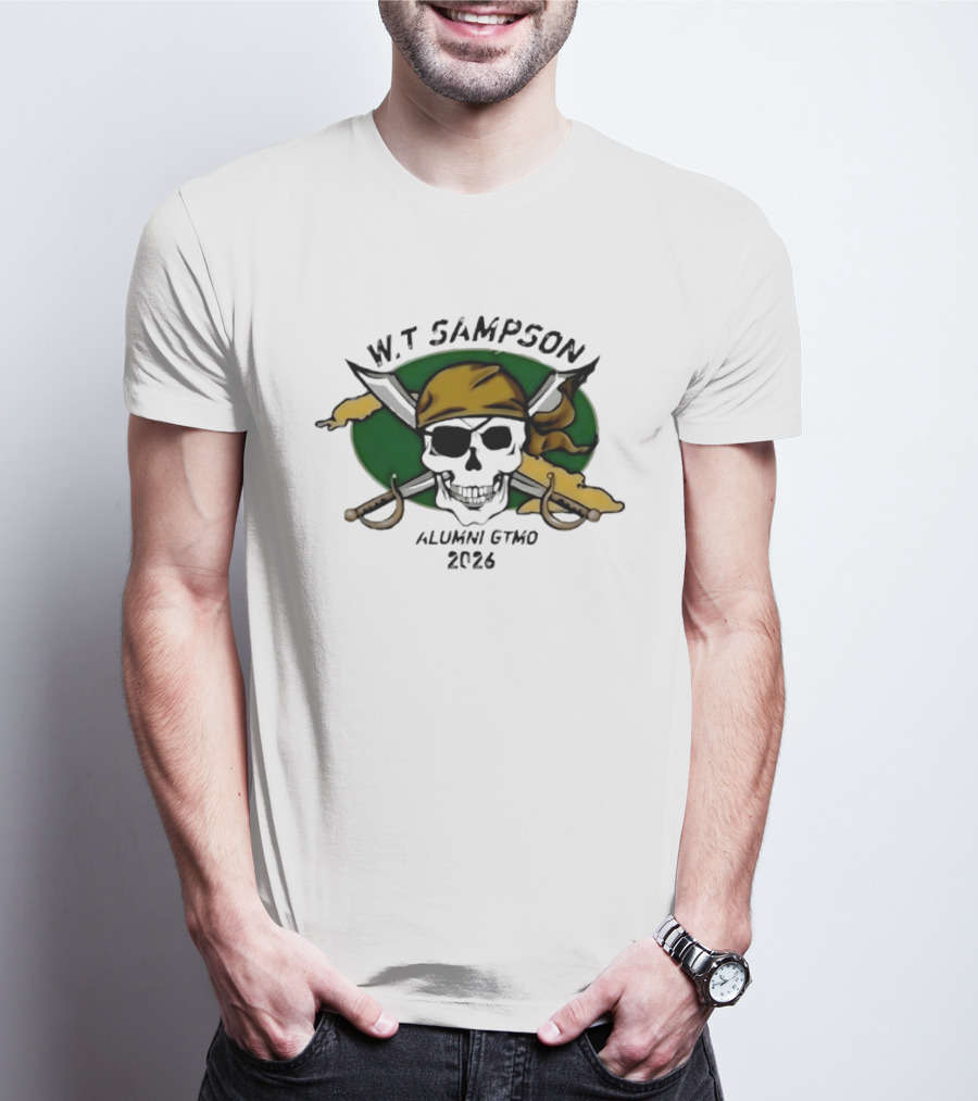 W Sampson Alumni GTMO 2026 Skull Swords Bandana T-Shirt