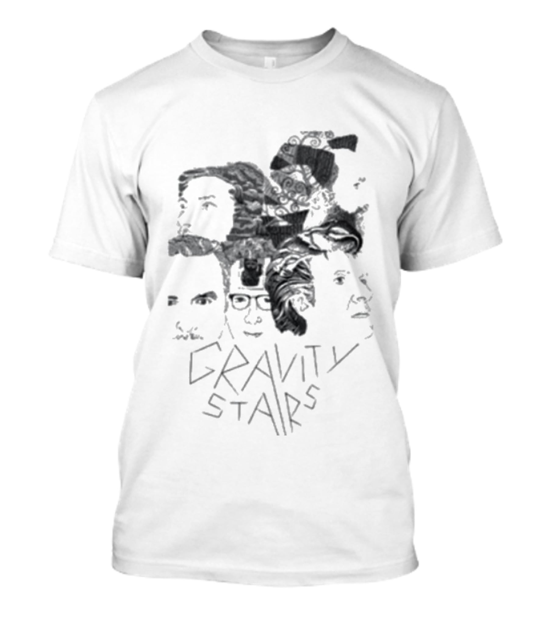 Crowded House Gravity Stairs Tour Faces Montage T-Shirt