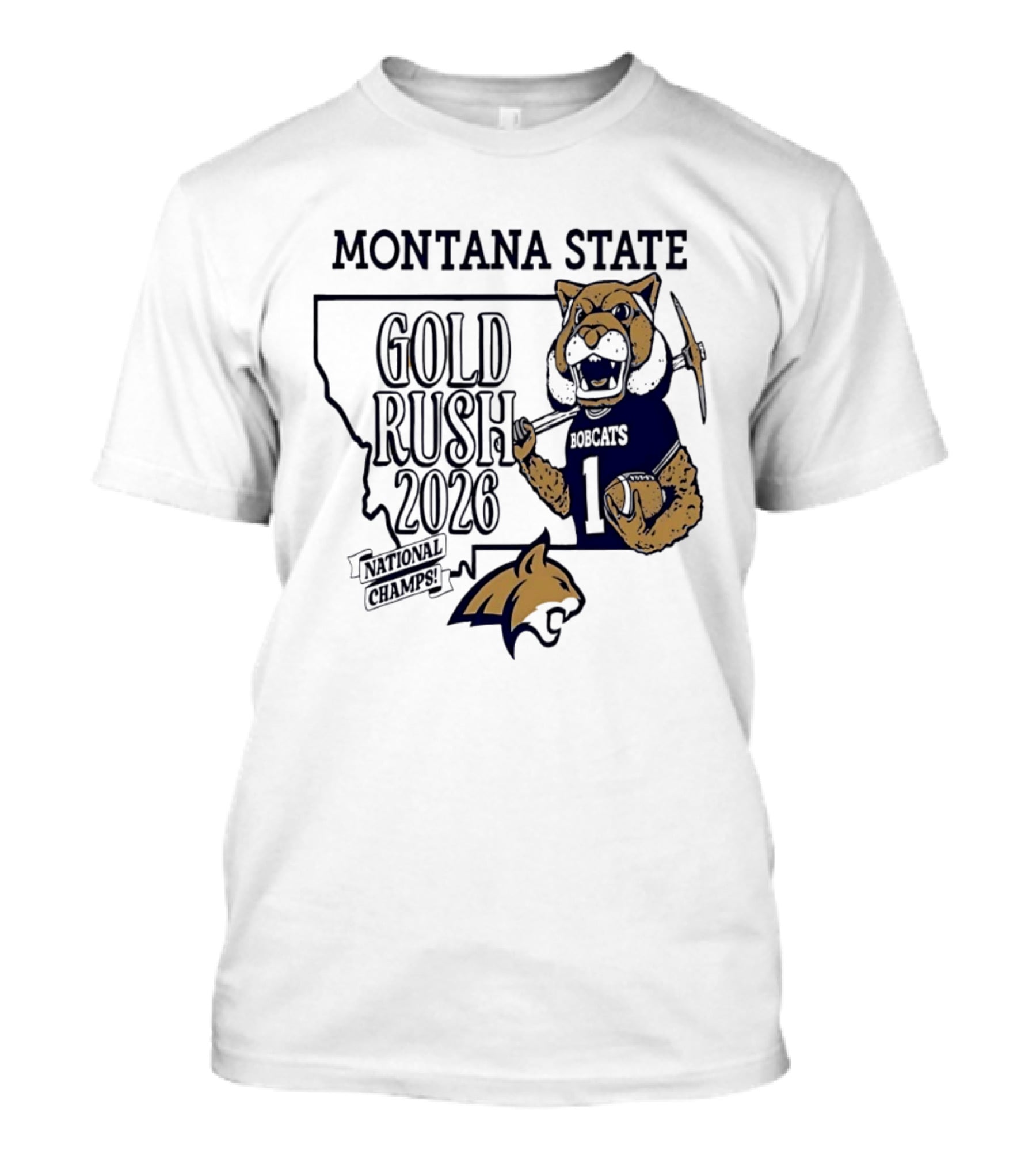 Montana State Gold Rush Bobcats National Champs 2026 T-Shirt