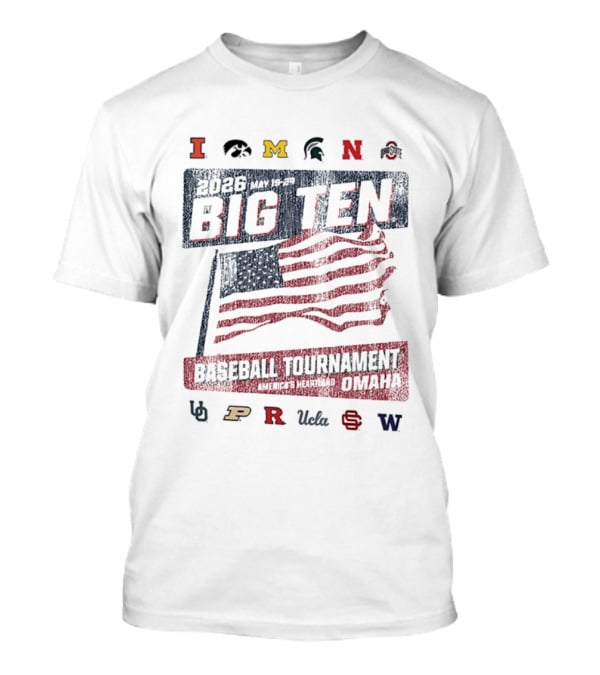 2026 Big Ten Baseball Tournament May 19 22 Omaha Team Logos T-Shirt