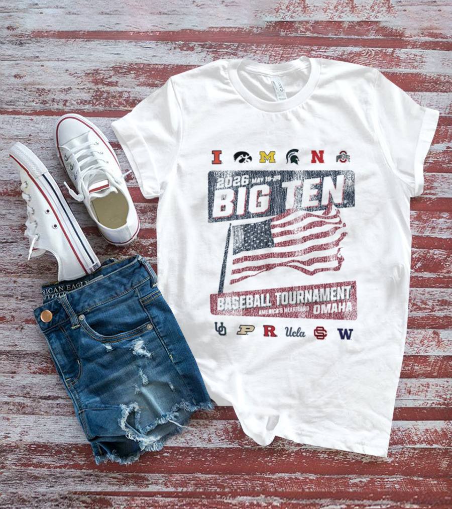 2026 Big Ten Baseball Tournament May 19 22 Omaha Team Logos T-Shirt