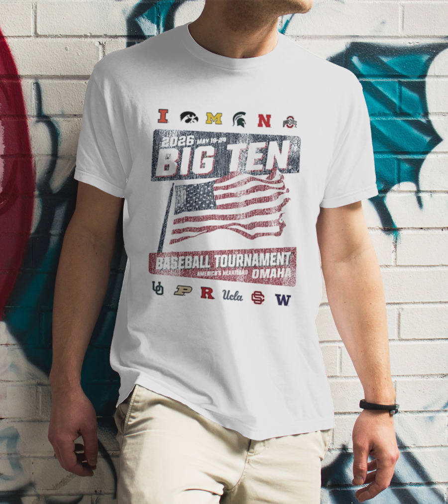 2026 Big Ten Baseball Tournament May 19 22 Omaha Team Logos T-Shirt