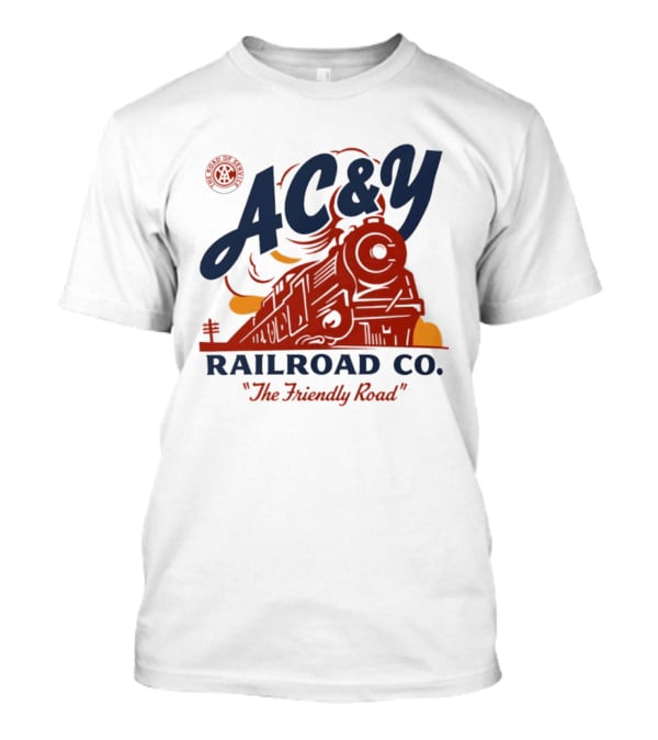 AC&Y Railroad Co. The Friendly Road Vintage Locomotive T-Shirt
