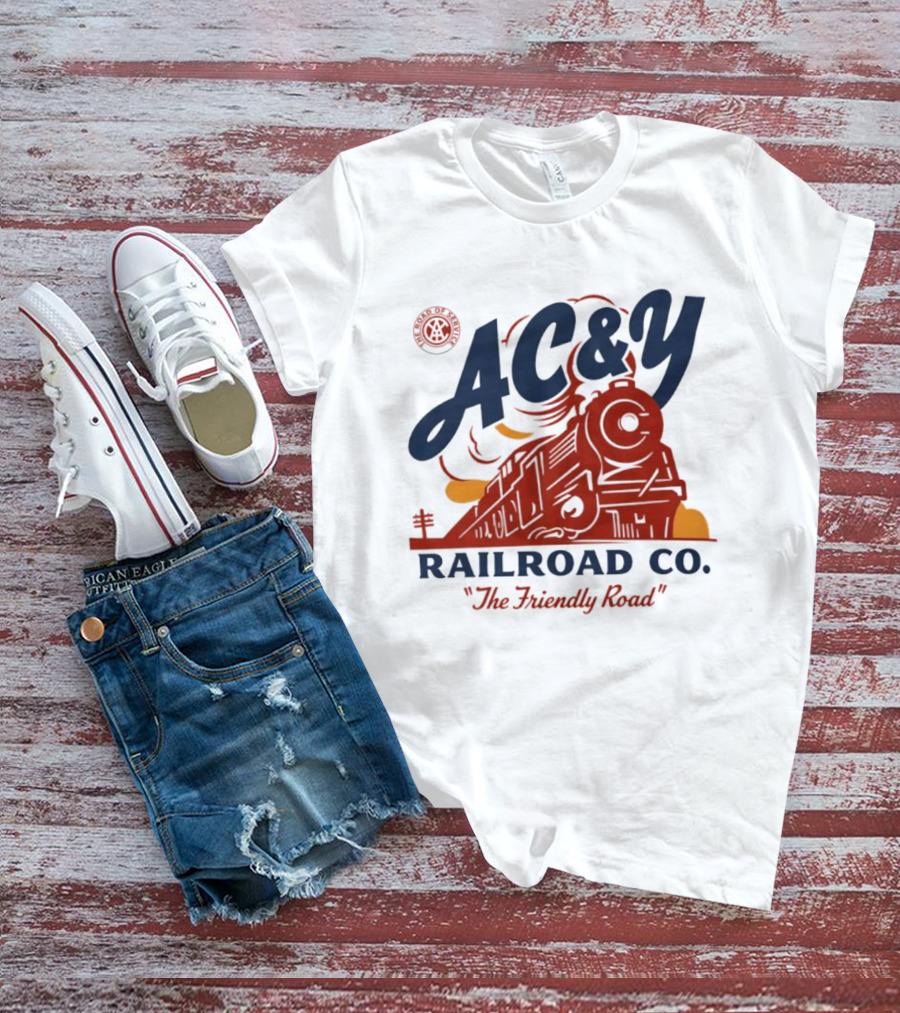 AC&Y Railroad Co. The Friendly Road Vintage Locomotive T-Shirt