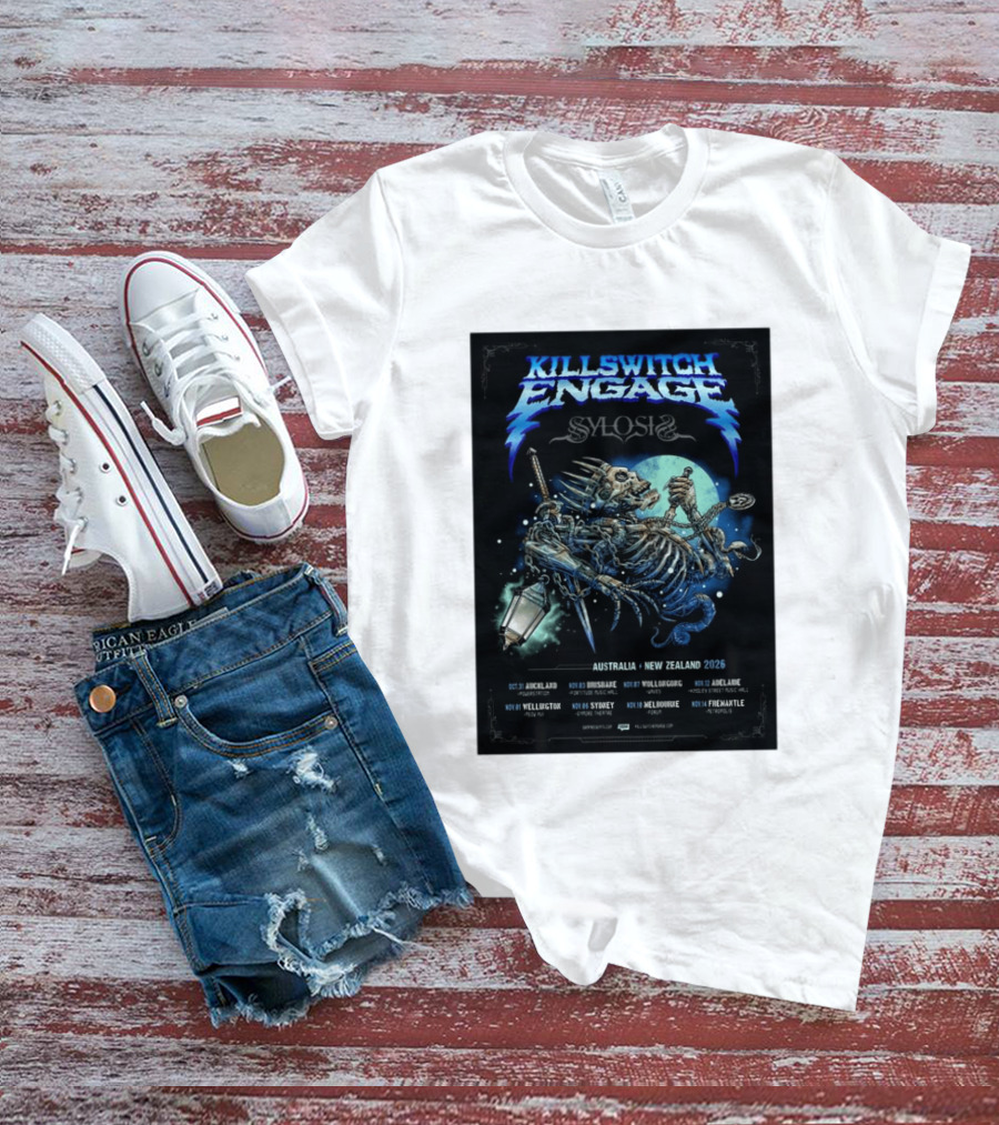 Killswitch Engage Sylosis Australia New Zealand Tour 2026 Concert Dates T-Shirt
