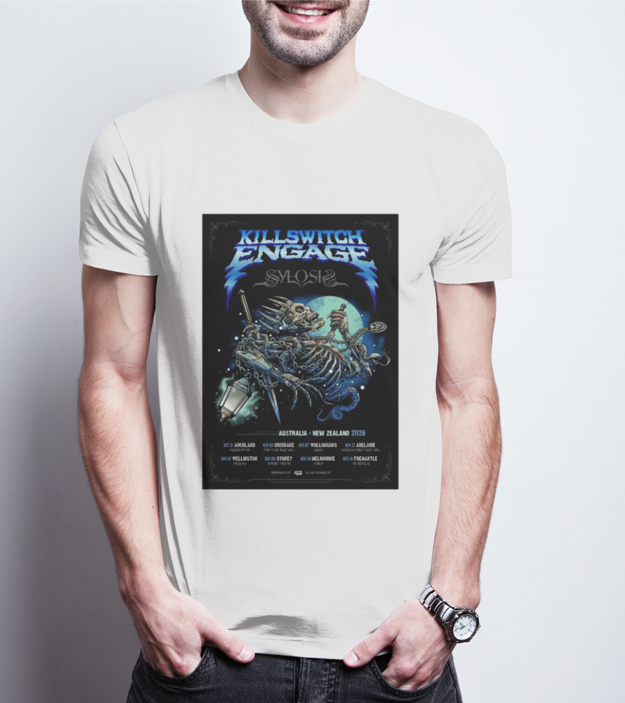 Killswitch Engage Sylosis Australia New Zealand Tour 2026 Concert Dates T-Shirt