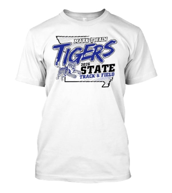Mark Twain Tigers 2026 State Track And Field Missouri Map T-Shirt