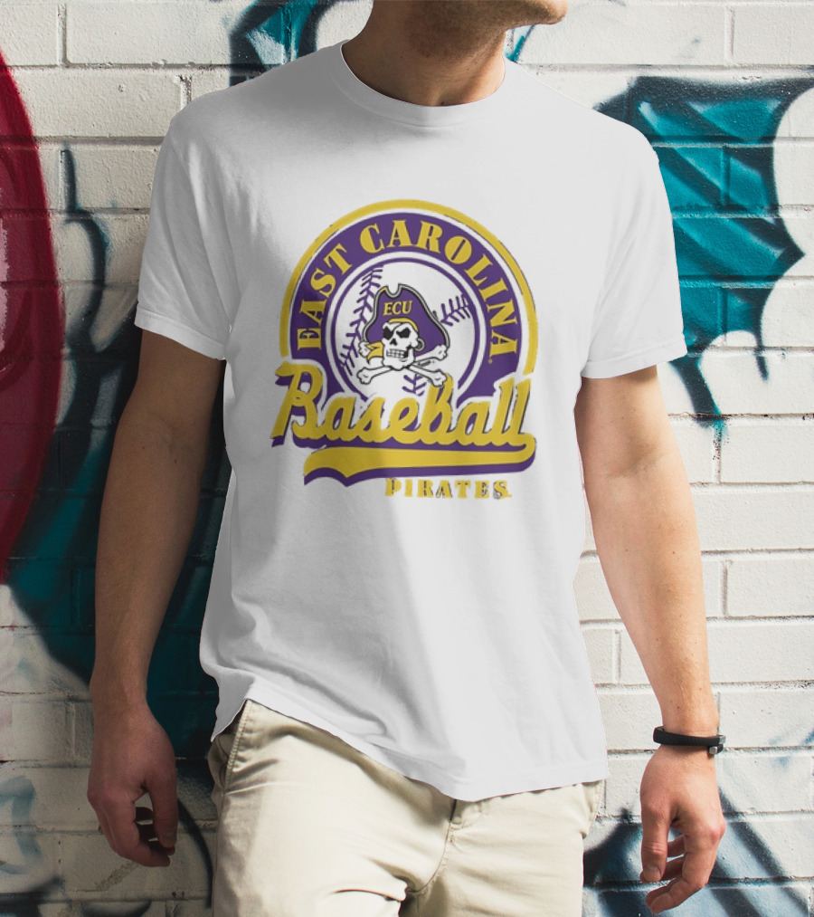 East Carolina Pirates ECU Baseball Skull T-Shirt