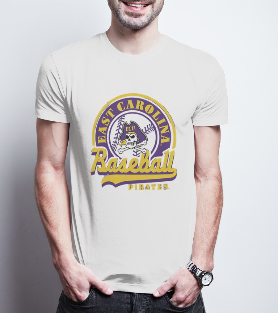 East Carolina Pirates ECU Baseball Skull T-Shirt
