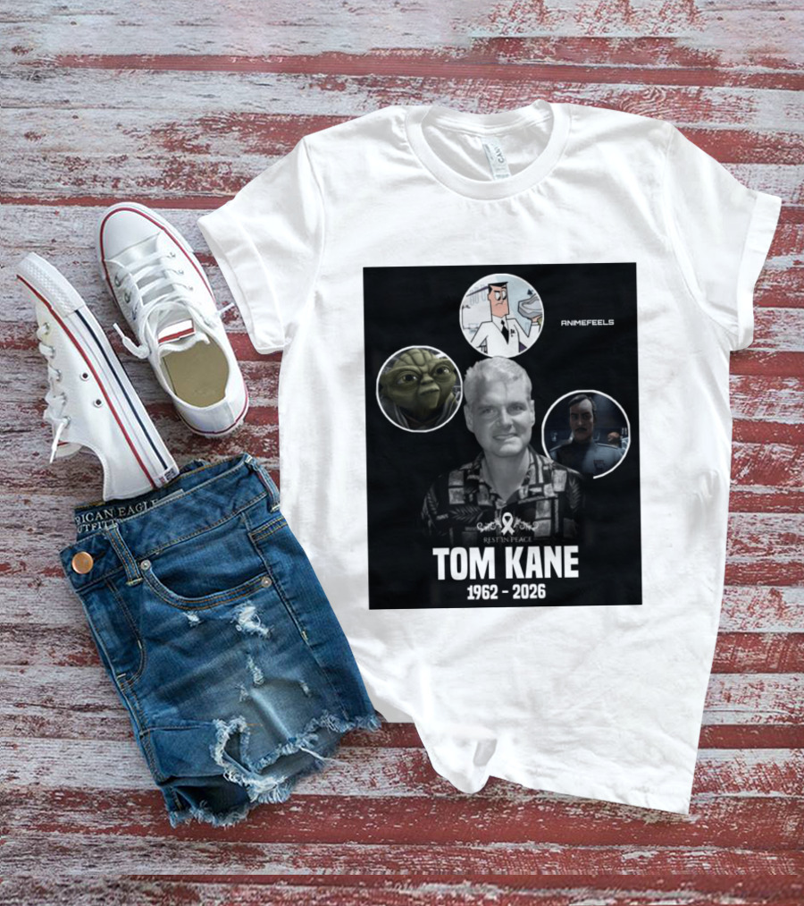 Rest In Peace Tom Kane 1962 2026 Animefeels Yoda T-Shirt