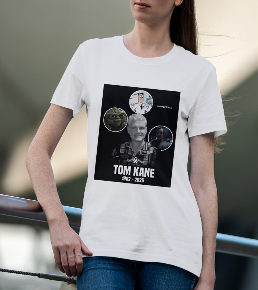 Rest In Peace Tom Kane 1962 2026 Animefeels Yoda T-Shirt