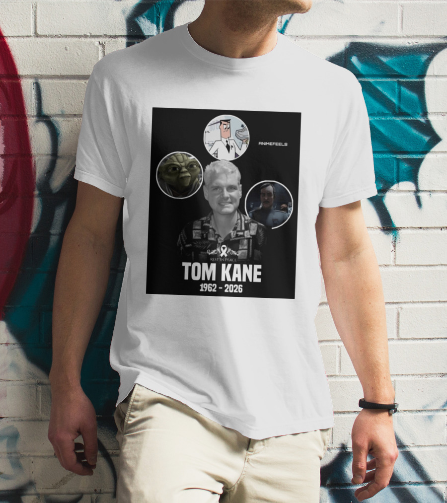 Rest In Peace Tom Kane 1962 2026 Animefeels Yoda T-Shirt