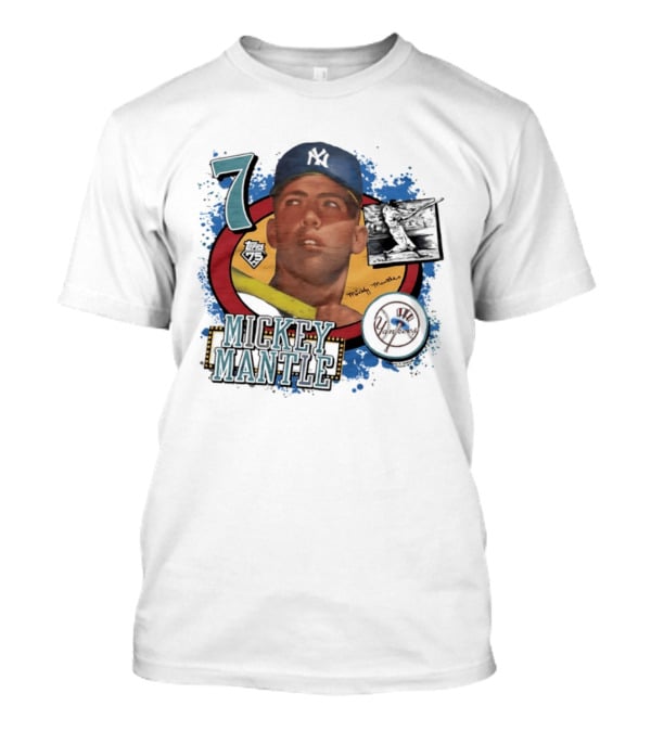 Mickey Mantle 7 Yankees Baseball T-Shirt