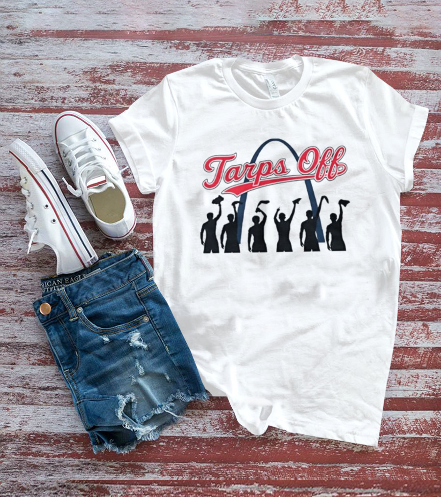 St Louis Cardinals Tarps Off Arch Skyline Celebration T-Shirt