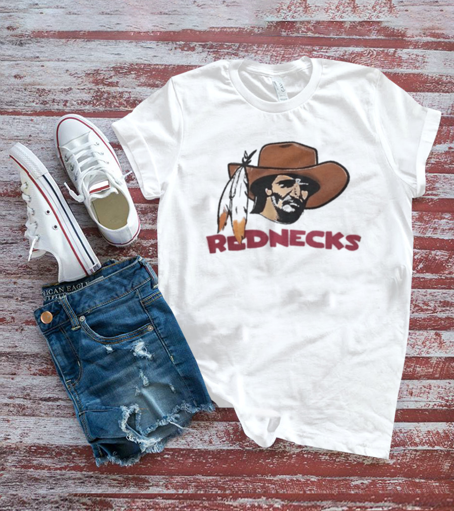 Washington Redskins Rednecks Cowboy Hat With Feather T-Shirt