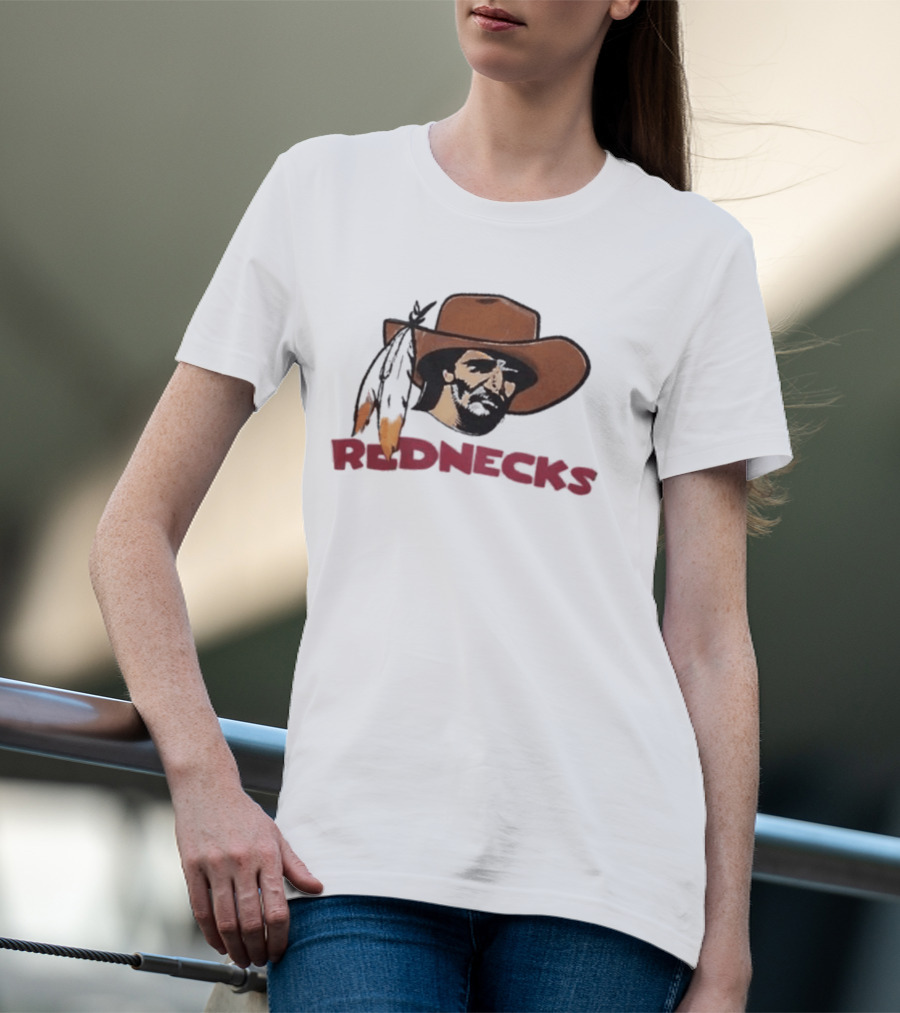 Washington Redskins Rednecks Cowboy Hat With Feather T-Shirt