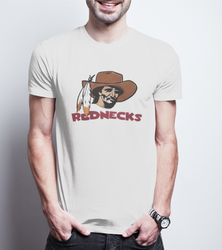 Washington Redskins Rednecks Cowboy Hat With Feather T-Shirt