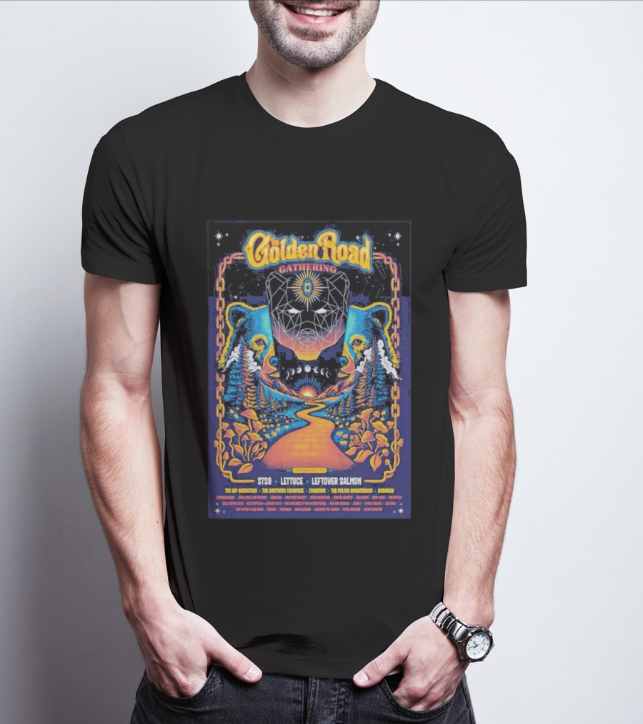 Golden Road Gathering Placerville May 2026 STS9 Lettuce Leftover Salmon The Hip Abduction The Brothers Comatose Cymafunk The Polish Ambassador Boombox T-Shirt