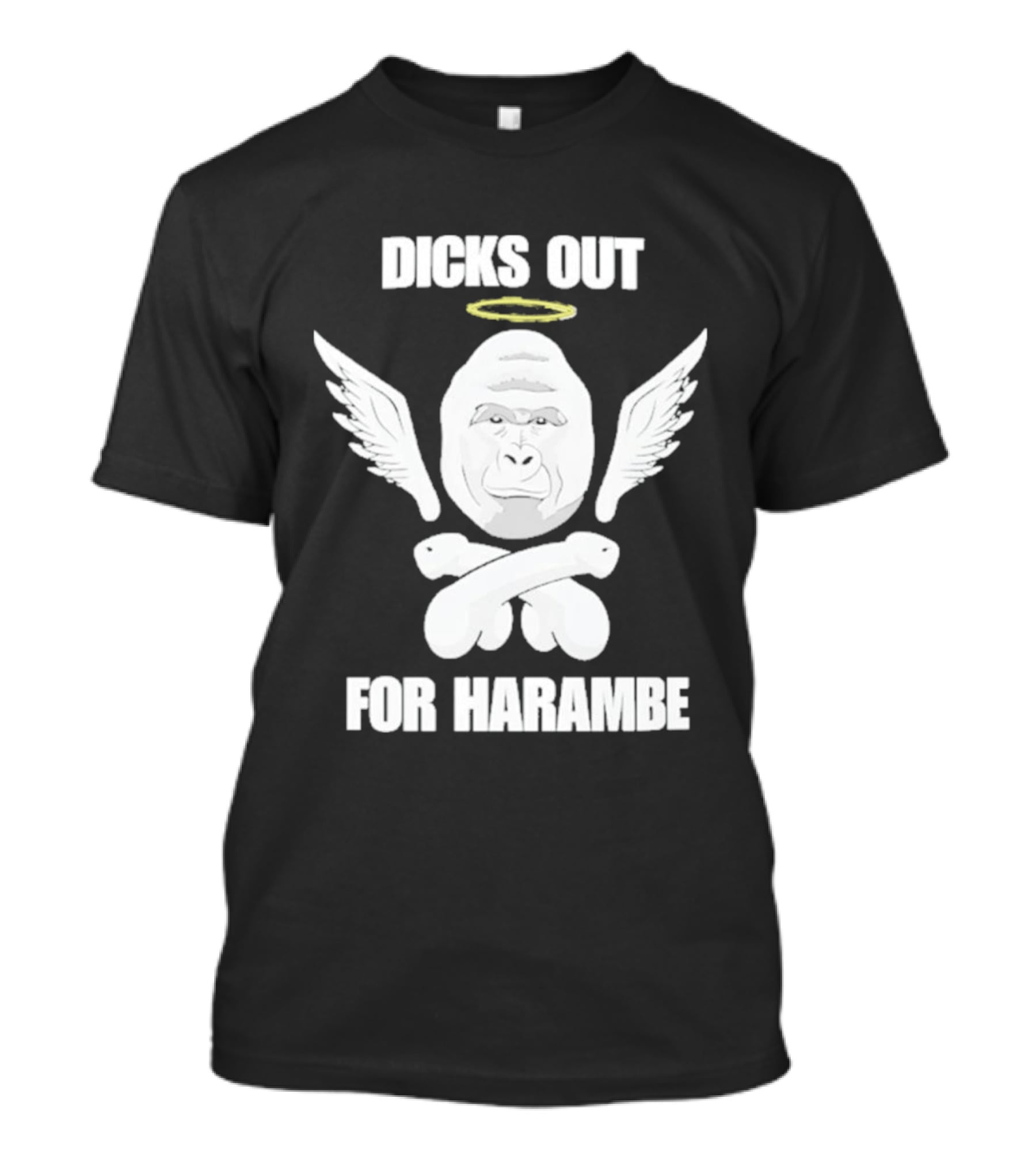 Gorilla With Wings Halo Dicks Out For Harambe T-Shirt