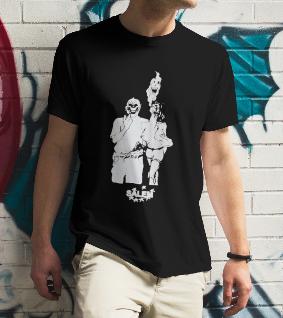 Salem Clown Mask Art Style Ghostly Figure T-Shirt