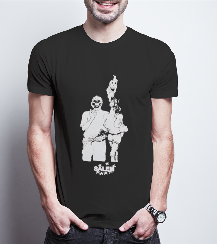 Salem Clown Mask Art Style Ghostly Figure T-Shirt