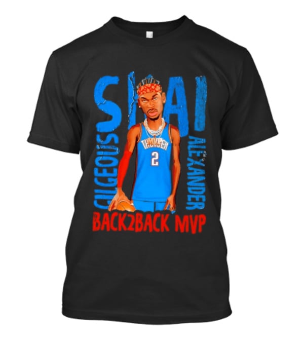 Shai Gilgeous Alexander Back 2 Back MVP Oklahoma City Basketball Player Number 2 T-Shirt